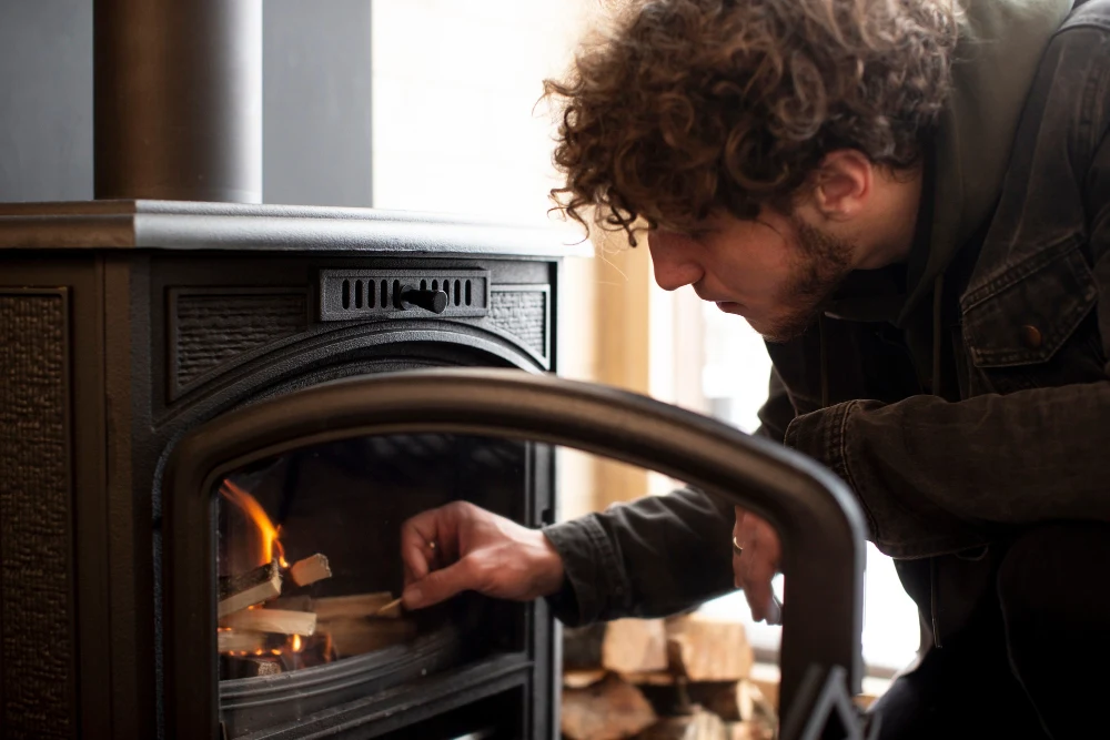 Stove maintenance illustration